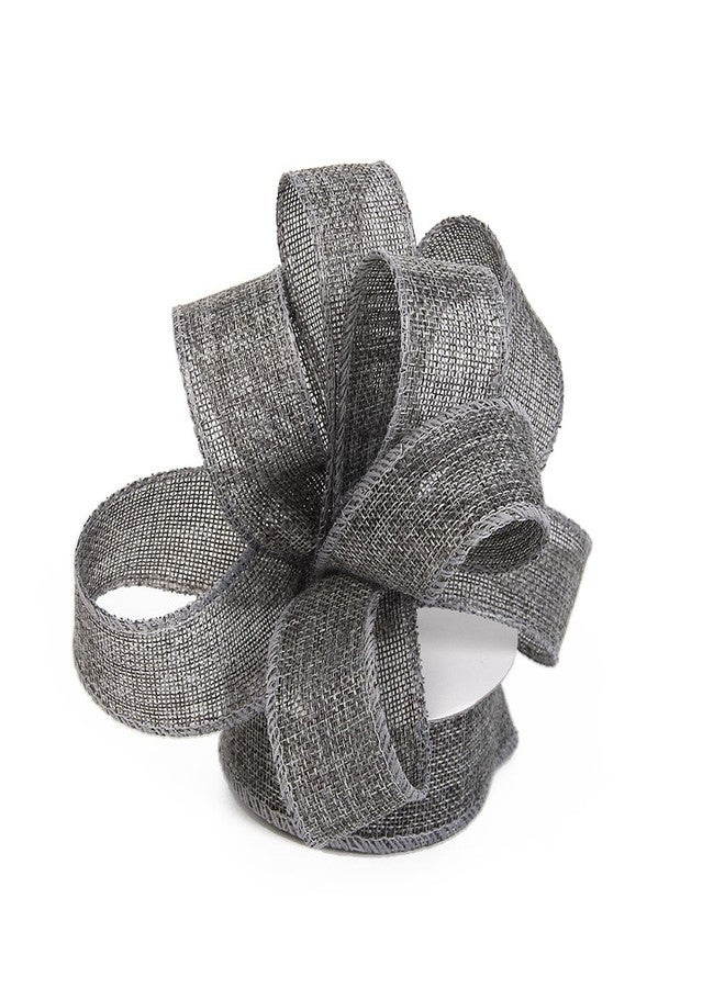 David accessories Burlap Ribbon Perfect for Wedding Home Decoration Gift Wrap Bows Made Handmade Art Crafts 1-1/2 Inch X 10 Yard Spool (Grey) - Image 1